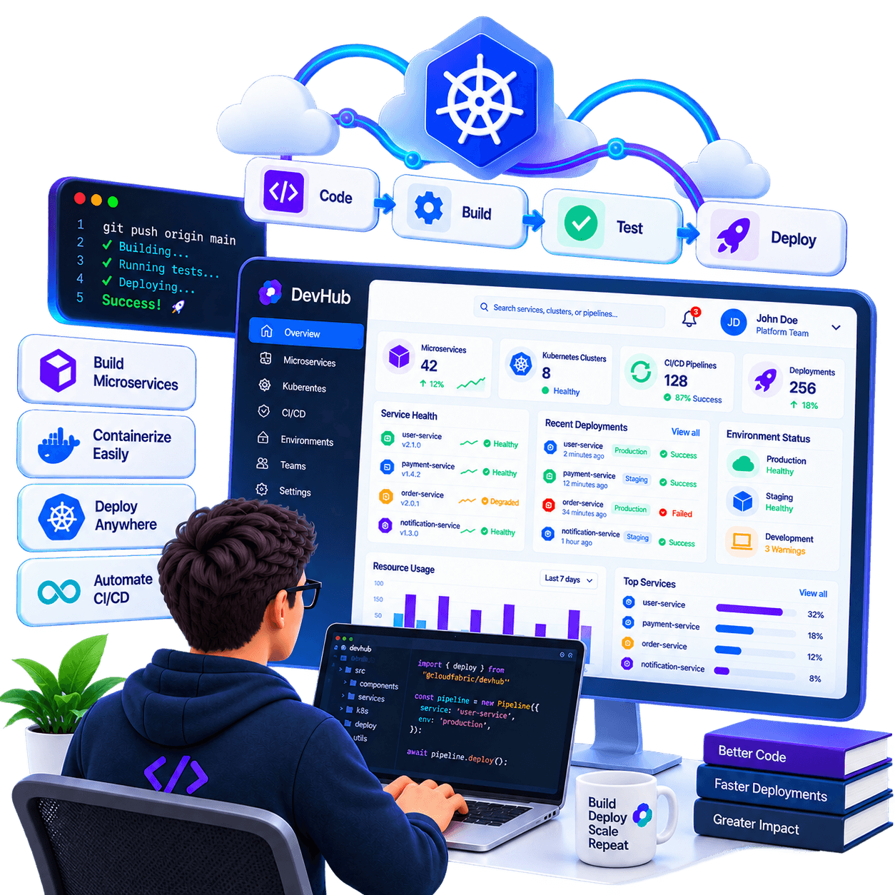 DevHub IDP Platform 3D Illustration